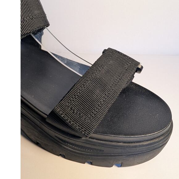 H&M DIVIDED Black Lug Platform Sandals Size EU 41 / US 9.5-10 - Picture 4 of 15